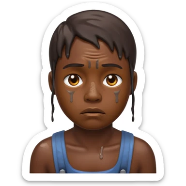 Emoji portrait of a mine slave sticker