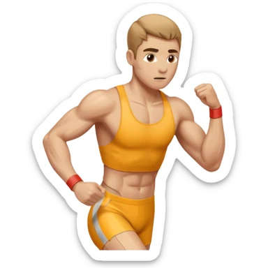 runner finishing a race going through finish tape sticker