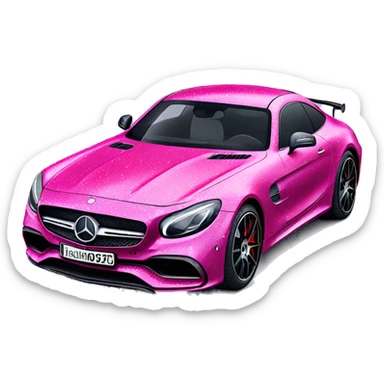 Mercedes amg with pink glitter paint job sticker