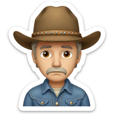 Sad cowboy sticker
