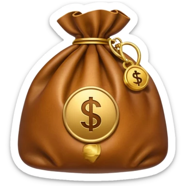 a moneybag with a handshake sign to symbolize a donation sticker