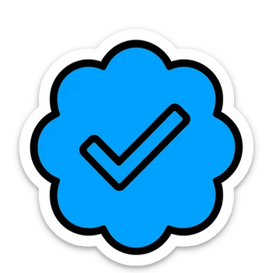 verified icon for social media, blue checkmark, clean and modern, simple, suitable for app icons sticker