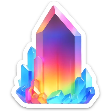 rainbow aura quartz crystal sticker