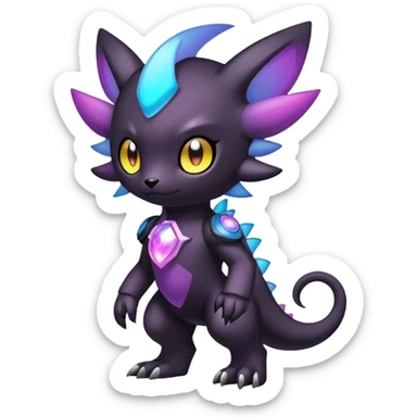 Cute cool colorful dark nebula fantasy-Fakemon-Digimon-animal-hybrid full body sticker