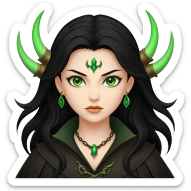world of warcraft female demon hunter with green eyes sticker