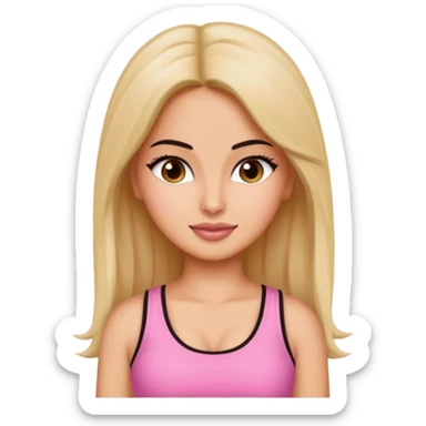 ipretty bratz emoji of katrina kaif wearing a pink top sticker