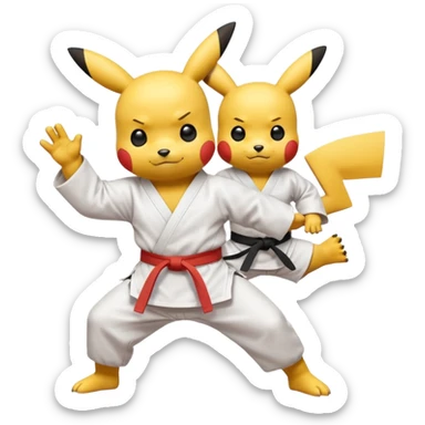 Pickachu and Kung fu panda  sticker