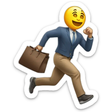 Ladrón corriendo con un informe de la cárcel con una bolsa de dinero  sticker