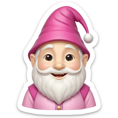 garden ornamental gnome pink sticker