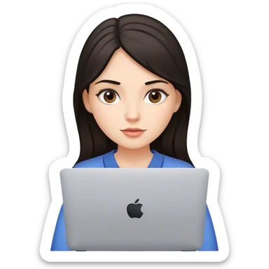 smm girl with dark hair with mac book sticker