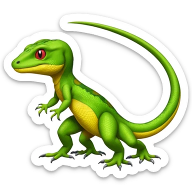 Genesect-lizard-Salandit-Gecko-Treecko-Kecleon-Fakémon-Pokémon-hybrid-creature (full body)  sticker