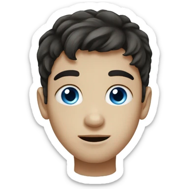 a boy with blue eyes, dark hair and a hooked nose sticker