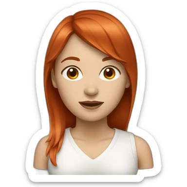 white-woman-with-brown-red-hair-fringe sticker