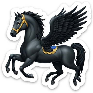 A black flying horse sticker