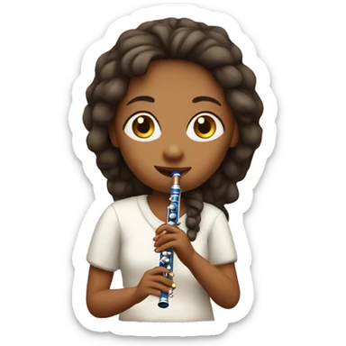 Girl playing flute sticker