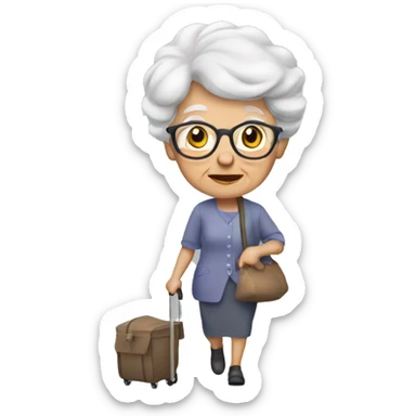 Granny with walking frane sticker