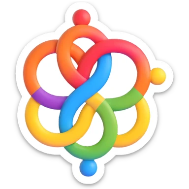 gay pride two interlocked male symbols, rainbow colors sticker