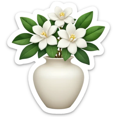 Vase of white gardenias sticker