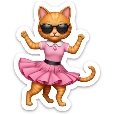 A dancing 50s ginger cat emoji! sticker
