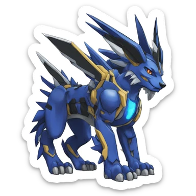  Cool Edgy Digimon-Fakemon-WereGarurumon-WarGreymon with edgy markings full body sticker