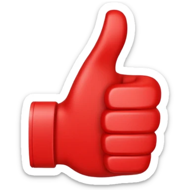 crea un dedo de like en color rojo al centro debe ir la frase "caja cusco" sticker