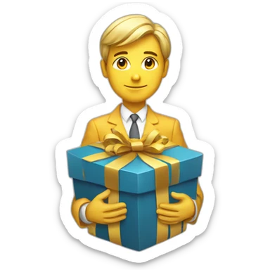 A person representing the Solana cryptocurrency offering a gift sticker