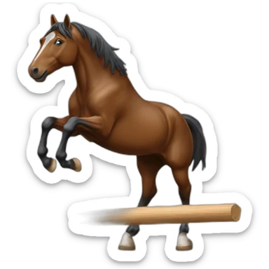 Cheval qui saute un obstacle sticker
