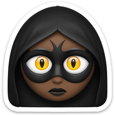Minimal emoji, single eye made of black metal, pupil replaced by a solid metal number 8, restrained gothic symbolism, avant-garde minimalism, no glow, no neon, flat emoji style, centered, transparent background sticker