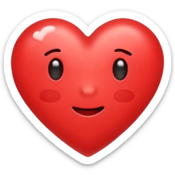 Create a hand drawn flat minimal love reaction emoji for a new social media app sticker