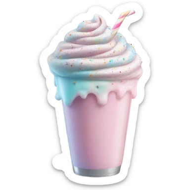 cotton candy milkshake with glitter  sticker