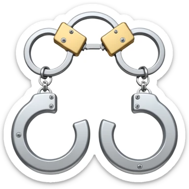 cracking handcuffs with little effects of cracks super minimalistic sticker