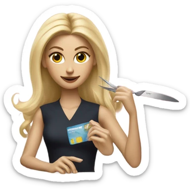 Blonde Ralph lauren women cutting credit card in half  sticker