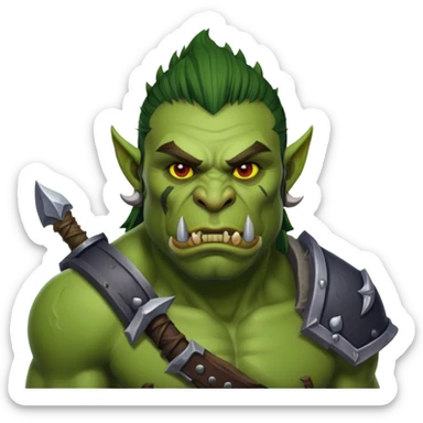 orc male warrior from world of warcraft sticker