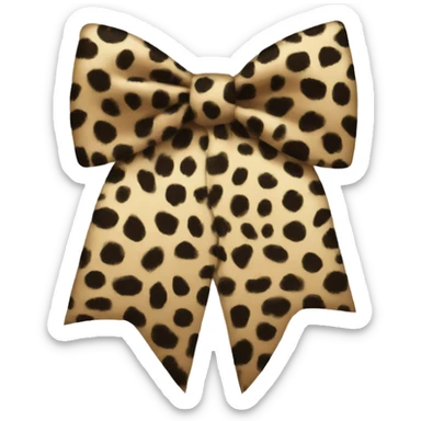 Leopard print bow on black cat sticker
