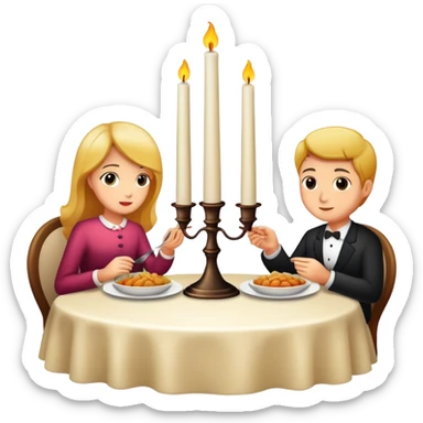Candle lit dinner sticker