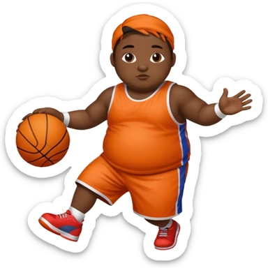 He’s a fat little basket ball player hooping  sticker