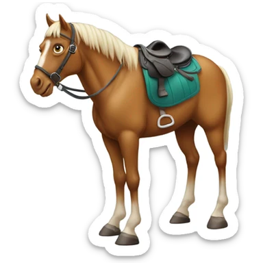 a horse with a big smelly poo on its saddle sticker