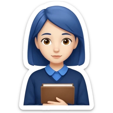 cute school girl jewish blue shirt navy jumper sticker