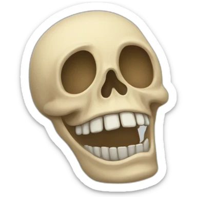 Une tête de squelette qui rigole sticker