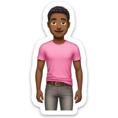 Rich boy with pink t-shirt sticker
