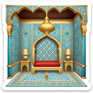 wealthy persian room, sassanid empire sticker