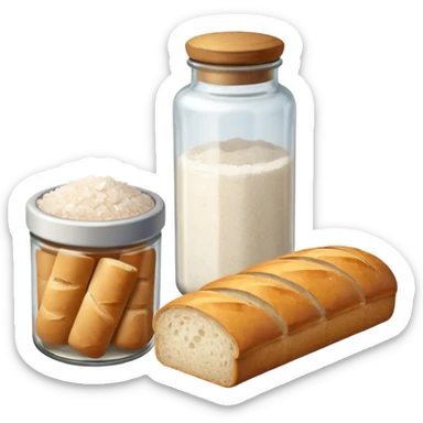 a one victorian bottle of salt and a loaf of bread sticker