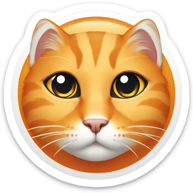 Orange cat whit a white circle around her eye sticker