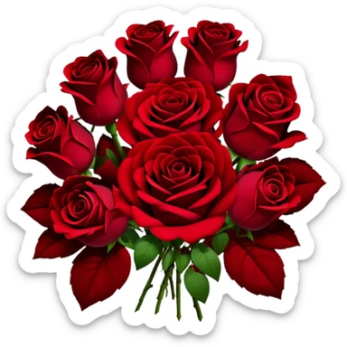 Bouquet of dark red roses sticker