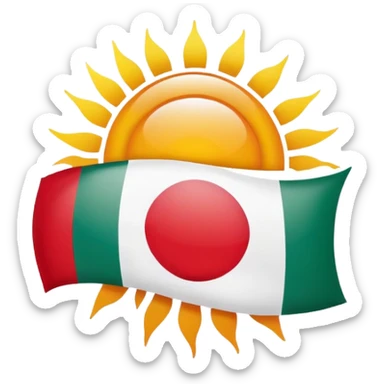 hungary flag with sun in the middle sticker