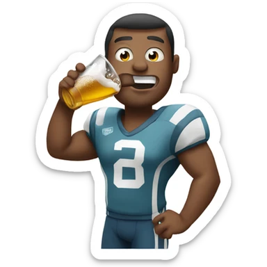 Football guy chugging beer  sticker