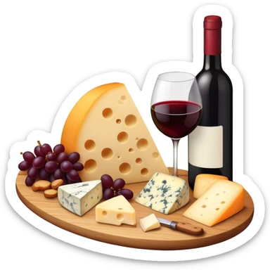 Cheese board and wine  sticker