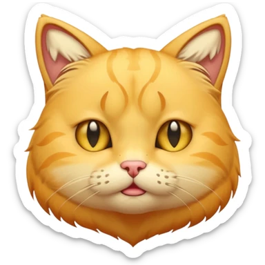 yellow cat  like this 😸😺🐱 with crying tears streaming down its cheeks (like this 😭) sticker