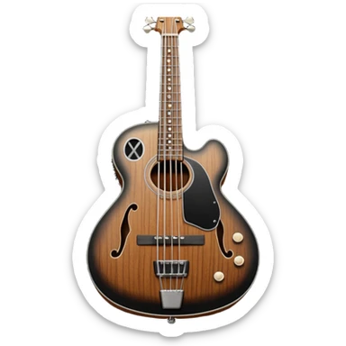 Black body wood neck acoustic bass guitar  sticker