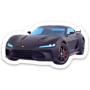 Show a transparent film next to the black high-end sports car, separated and ready for application, premium 3D style sticker